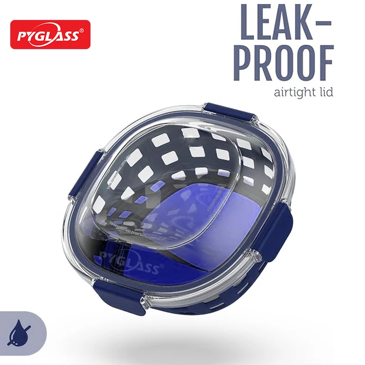 glass meal prep container with airtight lid & silicone sleeve – best insulated lunch box for office & home